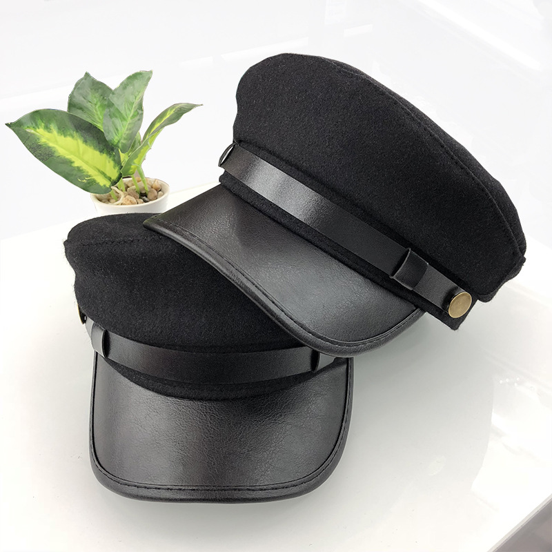 Золотой шляпа маленькая девочка ветер военно-морской флот шапка черного женские модели ежиком Шляпа 54 молодежь чжуншань Китайская Республика студент кепка