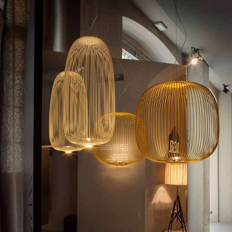 Foscarini Spokes 1/2 клетка люстра творческий магазин свет спальня свет LED бар железо люстра